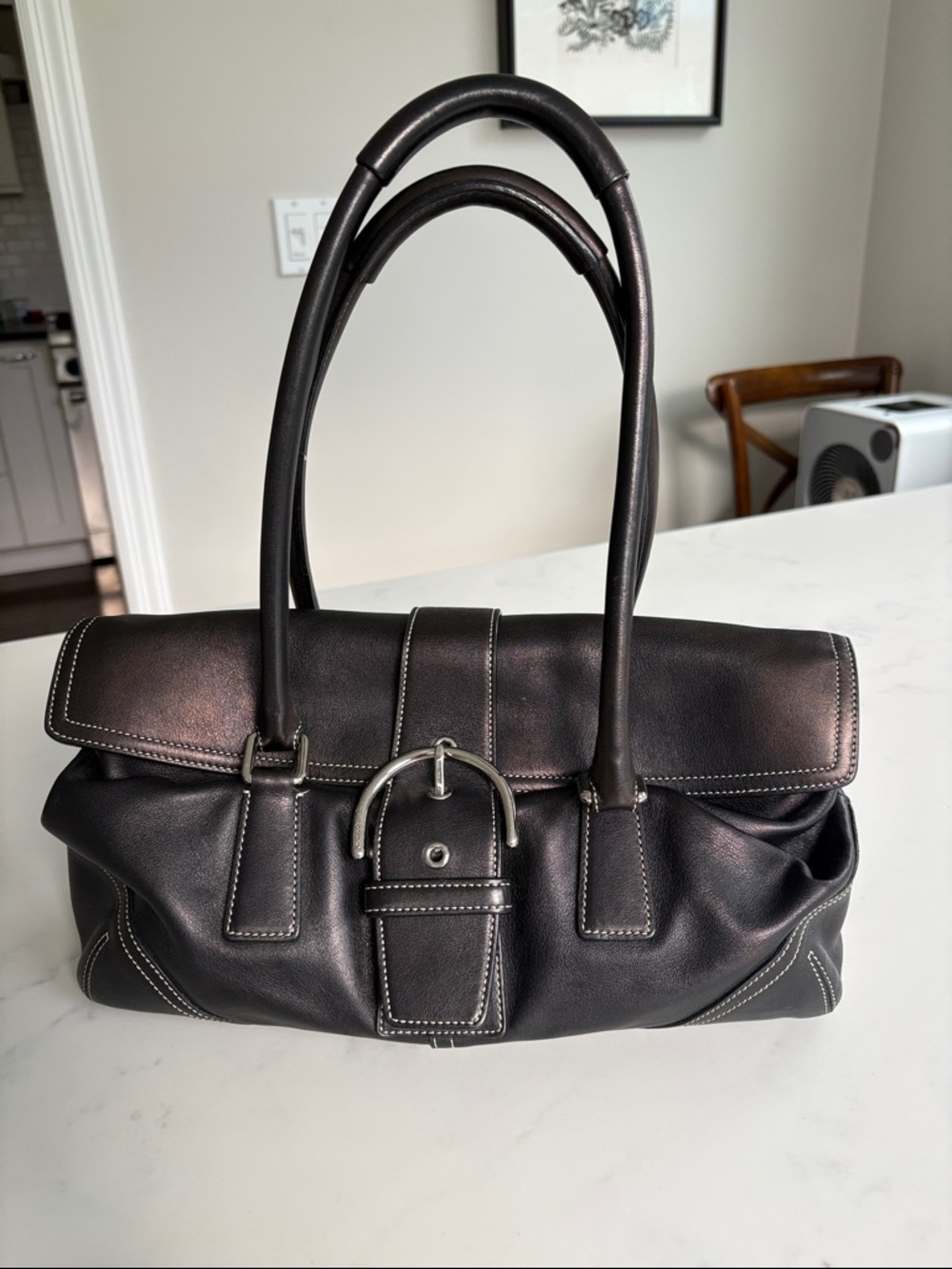Coach Black Leather Soho shoulder bag